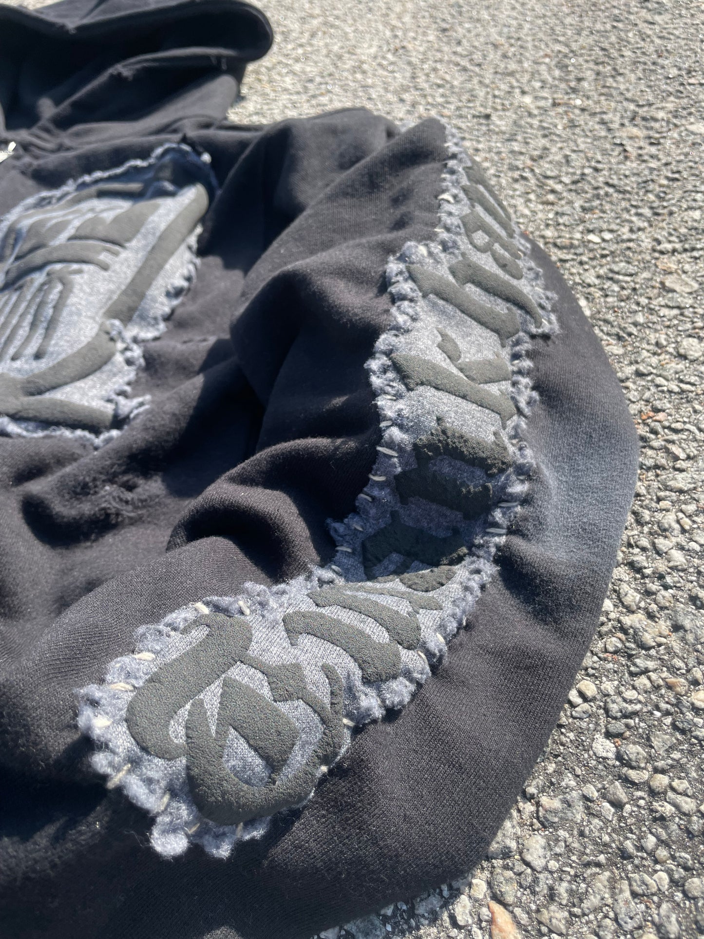 Black “Ancient Souls”-distressed Hoodie