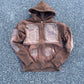 Brown “Ancient Souls”-distressed Zip up Hoodie