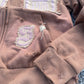 Brown “Ancient Souls”-distressed Zip up Hoodie