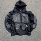 Black “Ancient Souls”-distressed Hoodie