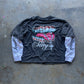 Black “Gem Talks”-double sleeve cropped Tee